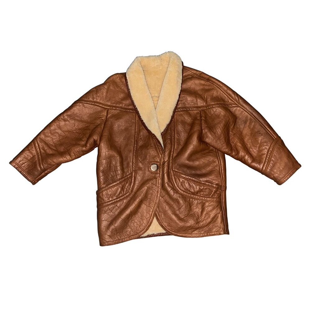 Shearling Leather Jacket fully lined (European) Size 48 Unisex vintage from UA
